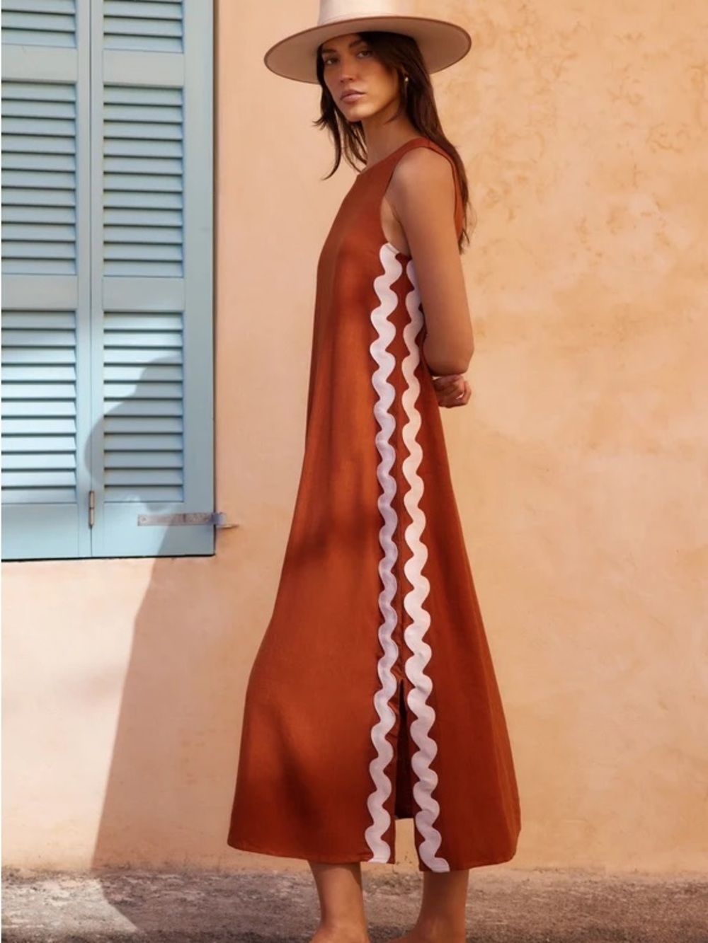 Mister Zimi Margot Dress in Copper Ric Rac